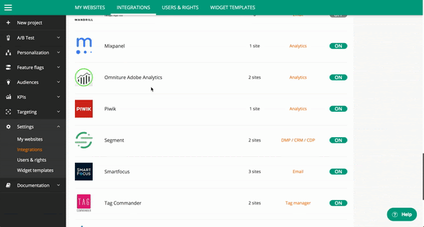 How does Kameleoon integrate with Mixpanel